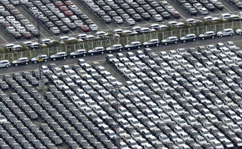 Cars for export stand in a parking area at a shipping terminal in the harbour of the northern German town of Bremerhaven, late October 8, 20 Cars for export stand in a parking area at a shipping terminal in the harbour of the northern German town of Bremerhaven, late October 8, 20