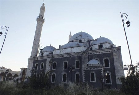 A view of the damaged Khalid ibn al Walid Mosque in Homs in this May 14, 2013 file photo. REUTERS/Yazan Homsy/Files A view of the damaged Khalid ibn al Walid Mosque in Homs in this May 14, 2013 file photo. REUTERS/Yazan Homsy/Files