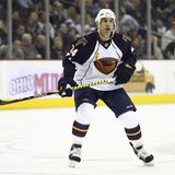 Atlanta Thrashers' Chris Chelios skates down the ice against the Columbus Blue Jackets during the first period of their NHL hockey game in C Atlanta Thrashers' Chris Chelios skates down the ice against the Columbus Blue Jackets during the first period of their NHL hockey game in C