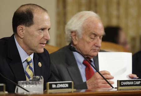 Committee Chairman U.S. Representative Dave Camp (R-MI) (L) and ranking member Representative Sander Levin (D-MI) (R) during a House Ways an Committee Chairman U.S. Representative Dave Camp (R-MI) (L) and ranking member Representative Sander Levin (D-MI) (R) during a House Ways an
