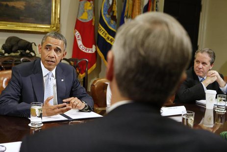 U.S. President Barack Obama talks to business leaders to discuss the need for commonsense immigration reform in the Roosevelt Room of the Wh U.S. President Barack Obama talks to business leaders to discuss the need for commonsense immigration reform in the Roosevelt Room of the Wh