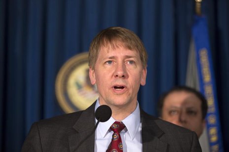 Richard Cordray, director of the Consumer Financial Protection Bureau, describes charges being brought against the debt settlement company M Richard Cordray, director of the Consumer Financial Protection Bureau, describes charges being brought against the debt settlement company M