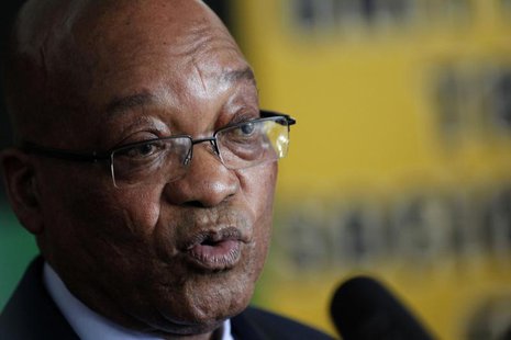 South African President Jacob Zuma addresses editors at the SA National Editors' Forum (Sanef) in Johannesburg June 24, 2013. REUTERS/Siphiw South African President Jacob Zuma addresses editors at the SA National Editors' Forum (Sanef) in Johannesburg June 24, 2013. REUTERS/Siphiw
