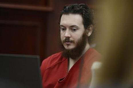 James Holmes sits in court for an advisement hearing at the Arapahoe County Justice Center in Centennial, Colorado June 4, 2013. REUTERS/And James Holmes sits in court for an advisement hearing at the Arapahoe County Justice Center in Centennial, Colorado June 4, 2013. REUTERS/And