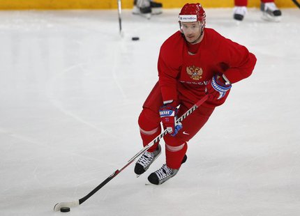 Russian hockey player for the New Jersey Devils, Ilya Kovalchuk, skates during a team training session at the Hartwall Arena in Helsinki, Ma Russian hockey player for the New Jersey Devils, Ilya Kovalchuk, skates during a team training session at the Hartwall Arena in Helsinki, Ma