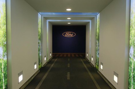 The logo of carmaker Ford is pictured in a corridor at a Ford factory in Cologne February 4, 2013. REUTERS/Wolfgang Rattay The logo of carmaker Ford is pictured in a corridor at a Ford factory in Cologne February 4, 2013. REUTERS/Wolfgang Rattay
