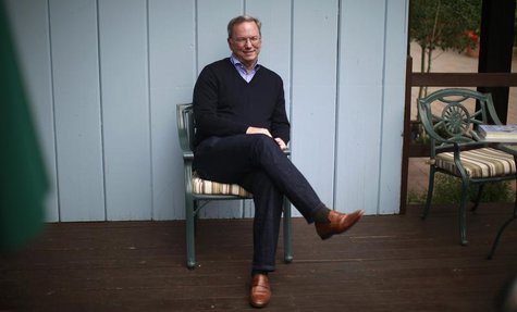 Eric Schmidt, executive chairman of Google, waits to begin a news conference at the annual Allen and Co. conference in Sun Valley, Idaho Res Eric Schmidt, executive chairman of Google, waits to begin a news conference at the annual Allen and Co. conference in Sun Valley, Idaho Res