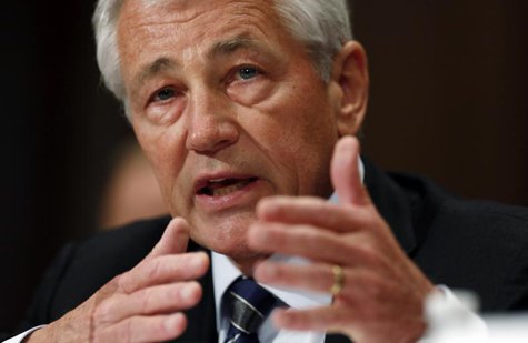 U.S. Secretary of Defense Chuck Hagel testifies at a Senate Appropriations Defense Subcommittee hearing on "Department Leadership." on Capit U.S. Secretary of Defense Chuck Hagel testifies at a Senate Appropriations Defense Subcommittee hearing on "Department Leadership." on Capit