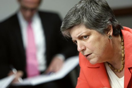 U.S. Homeland Security Secretary Janet Napolitano listens to a reporter's question during the Reuters Cybersecurity Summit in Washington, Ma U.S. Homeland Security Secretary Janet Napolitano listens to a reporter's question during the Reuters Cybersecurity Summit in Washington, Ma