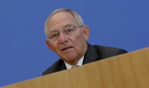 German Finance Minister Wolfgang Schaeuble addresses a news conference to presents 2014 federal budget bill in Berlin June 26, 2013. REUTERS German Finance Minister Wolfgang Schaeuble addresses a news conference to presents 2014 federal budget bill in Berlin June 26, 2013. REUTERS