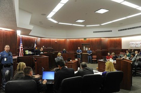 James Holmes and his defense attorney Daniel King sit in court for an advisement hearing at the Arapahoe County Justice Center in Centennial James Holmes and his defense attorney Daniel King sit in court for an advisement hearing at the Arapahoe County Justice Center in Centennial