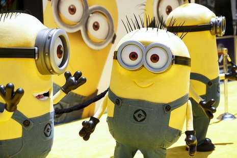 Minion characters pose on the yellow carpet arrivals area at the American premiere of the animated film "Despicable Me 2" at Universal CityW Minion characters pose on the yellow carpet arrivals area at the American premiere of the animated film "Despicable Me 2" at Universal CityW