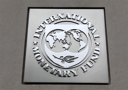 The International Monetary Fund (IMF) logo is seen at the IMF headquarters building during the 2013 Spring Meeting of the International Mone The International Monetary Fund (IMF) logo is seen at the IMF headquarters building during the 2013 Spring Meeting of the International Mone