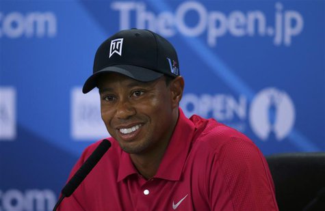 Tiger Woods of the U.S. speaks during a news conference following a practice round ahead of the British Open golf championship at Muirfield Tiger Woods of the U.S. speaks during a news conference following a practice round ahead of the British Open golf championship at Muirfield
