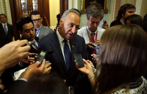 Senator Chuck Schumer (D-NY) speaks to reporters in the Capitol Hill in Washington July 16, 2013. REUTERS/Kevin Lamarque Senator Chuck Schumer (D-NY) speaks to reporters in the Capitol Hill in Washington July 16, 2013. REUTERS/Kevin Lamarque