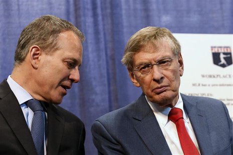 New York Attorney General Eric Schneiderman (L) and Major League Baseball Commissioner Bud Selig attend a news conference about MLB's polici New York Attorney General Eric Schneiderman (L) and Major League Baseball Commissioner Bud Selig attend a news conference about MLB's polici
