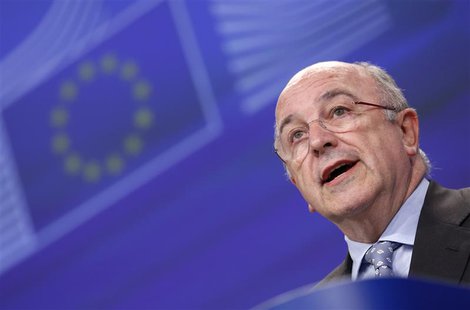 European Union Competition Commissioner Joaquin Almunia addresses a news conference on state aid rules for airports and airlines in Brussels European Union Competition Commissioner Joaquin Almunia addresses a news conference on state aid rules for airports and airlines in Brussels