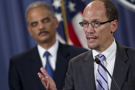 Assistant Attorney General for the Civil Rights Division Thomas E. Perez speaks during a news conference at the Department of Justice in Was Assistant Attorney General for the Civil Rights Division Thomas E. Perez speaks during a news conference at the Department of Justice in Was