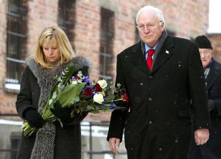 U.S. Vice President Dick Cheney (R) and his daughter Liz Cheney Perry walk inside the Auschwitz museum near former death camp Auschwitz-Birk U.S. Vice President Dick Cheney (R) and his daughter Liz Cheney Perry walk inside the Auschwitz museum near former death camp Auschwitz-Birk