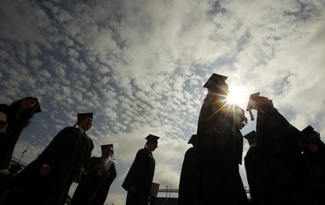 Graduating students arrive for Commencement Exercises at Boston College in Boston, Massachusetts May 20, 2013. REUTERS/Brian Snyder Graduating students arrive for Commencement Exercises at Boston College in Boston, Massachusetts May 20, 2013. REUTERS/Brian Snyder