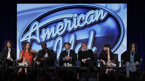 (L - R) Steven Tyler, Jennifer Lopez, Randy Jackson, Ryan Seacrest, Ken Warwick, Cecile Frot-Coutaz and Mike Darnell of "American Idol" take (L - R) Steven Tyler, Jennifer Lopez, Randy Jackson, Ryan Seacrest, Ken Warwick, Cecile Frot-Coutaz and Mike Darnell of "American Idol" take