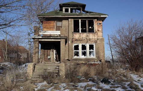 A vacant, blighted home is seen in a once thriving neighborhood in Detroit, Michigan February 6, 2013. REUTERS/Rebecca Cook A vacant, blighted home is seen in a once thriving neighborhood in Detroit, Michigan February 6, 2013. REUTERS/Rebecca Cook