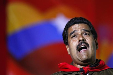 Venezuela's acting President and presidential candidate Nicolas Maduro sings during a campaign rally in Caracas April 5, 2013. REUTERS/Carlo Venezuela's acting President and presidential candidate Nicolas Maduro sings during a campaign rally in Caracas April 5, 2013. REUTERS/Carlo