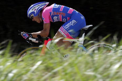 Lampre rider Damiano Cunego of Italy pedals during the 20th time trial stage in Grenoble during the Tour de France cycling race July 23, 201 Lampre rider Damiano Cunego of Italy pedals during the 20th time trial stage in Grenoble during the Tour de France cycling race July 23, 201