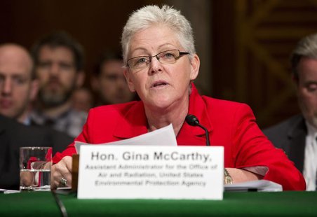 Gina McCarthy testifies before a Senate Environment and Public Works Committee hearing on her nomination to be administrator of the Environm Gina McCarthy testifies before a Senate Environment and Public Works Committee hearing on her nomination to be administrator of the Environm