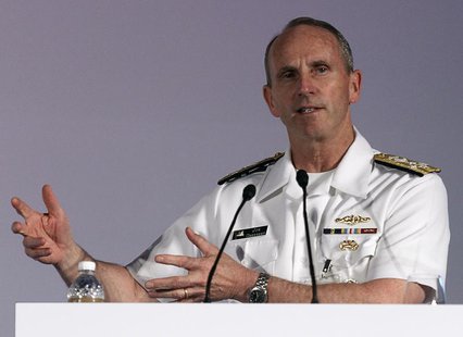 U.S. Navy's Chief of Naval Operations Admiral Jonathan Greenert speaks during the International Maritime Security Conference in Singapore Ma U.S. Navy's Chief of Naval Operations Admiral Jonathan Greenert speaks during the International Maritime Security Conference in Singapore Ma