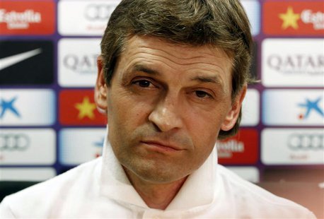 Barcelona's coach Tito Vilanova listens to a question during a news conference after a training session at Ciutat Esportiva Joan Gamper in S Barcelona's coach Tito Vilanova listens to a question during a news conference after a training session at Ciutat Esportiva Joan Gamper in S