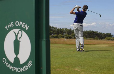 Amateur Matthew Fitzpatrick watches his tee shot on the second hole during the first round of the British Open golf Championship at Muirfiel Amateur Matthew Fitzpatrick watches his tee shot on the second hole during the first round of the British Open golf Championship at Muirfiel