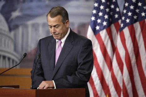 U.S. House Speaker John Boehner (R-OH) pauses during remarks to reporters in a news conference on Capitol Hill in Washington, June 27, 2013. U.S. House Speaker John Boehner (R-OH) pauses during remarks to reporters in a news conference on Capitol Hill in Washington, June 27, 2013.