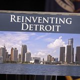 A image of the Detroit skyline is seen on the podium where Detroit Emergency Manager Kevyn Orr and Michigan Governor Rick Snyder addressed the media about filing bankruptcy for the city of Detroit during a news conference in Detroit, Michigan July 19, 2013.
Credit: Reuters/ Rebecca Cook
A image of the Detroit skyline is seen on the podium where Detroit Emergency Manager Kevyn Orr and Michigan Governor Rick Snyder addressed the media about filing bankruptcy for the city of Detroit during a news conference in Detroit, Michigan July 19, 2013.
Credit: Reuters/ Rebecca Cook