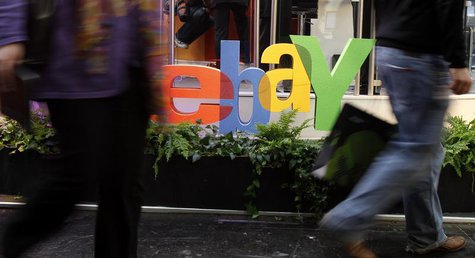 Visitors pass the Ebay logo at the CeBIT computer fair in Hanover March 2, 2011. REUTERS/Tobias Schwarz Visitors pass the Ebay logo at the CeBIT computer fair in Hanover March 2, 2011. REUTERS/Tobias Schwarz