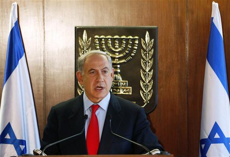 Israeli Prime Minister Benjamin Netanyahu delivers a statement to the media at the Knesset, Israeli parliament, in Jerusalem July 22, 2013. Israeli Prime Minister Benjamin Netanyahu delivers a statement to the media at the Knesset, Israeli parliament, in Jerusalem July 22, 2013.