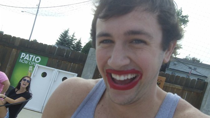 Here's the boyfriend of our Kissing Game winning team. We're glad he wasn't her brother!!
