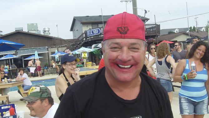 Here is one of our Pool Party "Kissing Game" contestants!