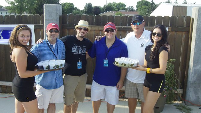 Nick, Jake, Tommy and Murphy with the beautiful and friendly Mike's Hard girls! Yummmm...free samples!
