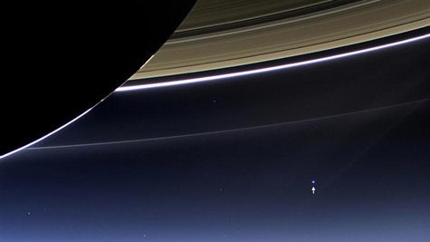 The wide-angle camera on NASA's Cassini spacecraft has captured Saturn's rings and planet Earth and its moon in the same frame in this rare The wide-angle camera on NASA's Cassini spacecraft has captured Saturn's rings and planet Earth and its moon in the same frame in this rare
