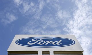 The logo of Ford Motor Co is seen at the company's assembly plant after an emergency meeting with the plant management in Genk October 24, 2 The logo of Ford Motor Co is seen at the company's assembly plant after an emergency meeting with the plant management in Genk October 24, 2