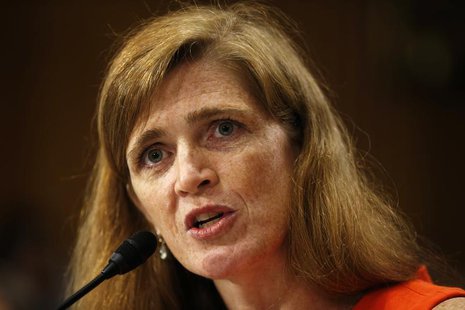 Samantha Power, a former White House aide and Harvard professor, testifies before a Senate Foreign Relations Committee confirmation hearing Samantha Power, a former White House aide and Harvard professor, testifies before a Senate Foreign Relations Committee confirmation hearing
