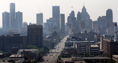 A view of the Detroit skyline is seen looking south up Woodward Avenue in Detroit, Michigan July 19, 2013. REUTERS/ Rebecca Cook A view of the Detroit skyline is seen looking south up Woodward Avenue in Detroit, Michigan July 19, 2013. REUTERS/ Rebecca Cook