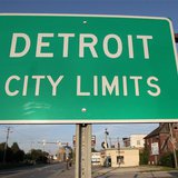 A 'Detroit City Limits' border sign is seen as traffic enters a westside neighborhood in Detroit, Michigan July 22, 2013. Picture taken July A 'Detroit City Limits' border sign is seen as traffic enters a westside neighborhood in Detroit, Michigan July 22, 2013. Picture taken July