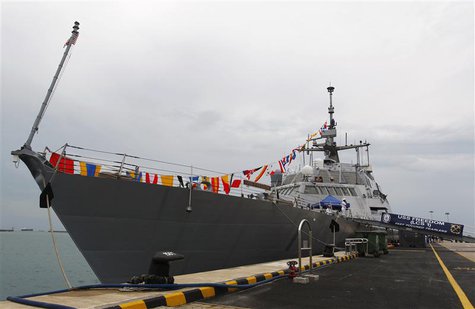 The USS Freedom is moored at Changi Naval Base ahead of U.S. Secretary of the Navy Ray Mabus' visit in Singapore, in this May 11, 2013 file The USS Freedom is moored at Changi Naval Base ahead of U.S. Secretary of the Navy Ray Mabus' visit in Singapore, in this May 11, 2013 file