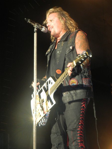 #10 - After Vince Neil of Motley Crue grabbed his guitar, he took in a round of applause from the crowd before starting up their next song.