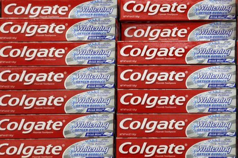 A display of Colgate toothpaste is seen on a store shelf in Westminster, Colorado April 26, 2009. REUTERS/Rick Wilking A display of Colgate toothpaste is seen on a store shelf in Westminster, Colorado April 26, 2009. REUTERS/Rick Wilking