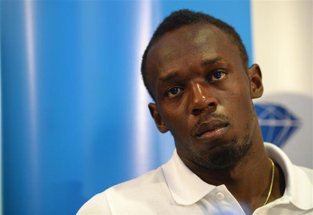 Jamaica's sprinter Usain Bolt speaks to journalists during a news conference one day before a Diamond League athletics meet in London July 2 Jamaica's sprinter Usain Bolt speaks to journalists during a news conference one day before a Diamond League athletics meet in London July 2
