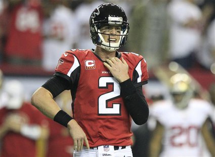 Atlanta Falcons quarterback Matt Ryan reacts after being sacked by the San Francisco 49ers during the fourth quarter in the NFL NFC Champion Atlanta Falcons quarterback Matt Ryan reacts after being sacked by the San Francisco 49ers during the fourth quarter in the NFL NFC Champion
