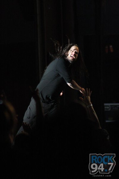 #7 - Jonathan Davis gave the fans his wristbands after their show, and he got some solid distance on this toss